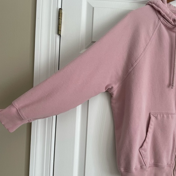 AEO Oversized Full Zip Hoodie Sweatshirt Blush Pink XS/Small - Picture 6 of 13